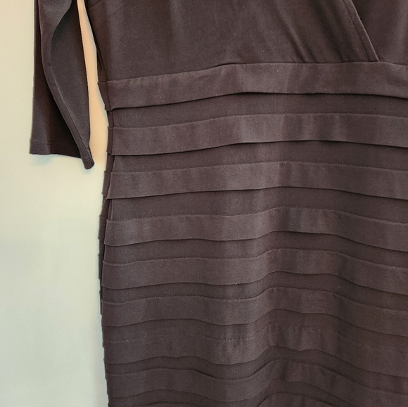 EUC ANN TAYLOR LOFT BLACK LAYER DRESS.  Size 10.  Very elegant style. - Picture 2 of 5